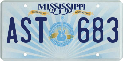 MS license plate AST683