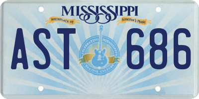 MS license plate AST686