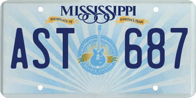 MS license plate AST687