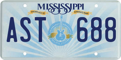 MS license plate AST688