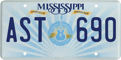 MS license plate AST690