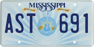 MS license plate AST691