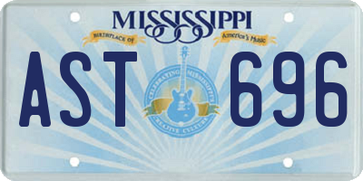 MS license plate AST696