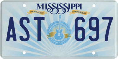 MS license plate AST697