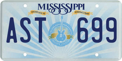MS license plate AST699