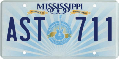 MS license plate AST711