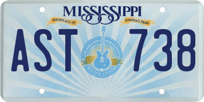MS license plate AST738