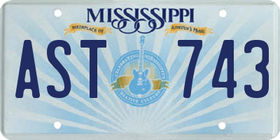 MS license plate AST743