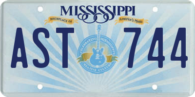 MS license plate AST744