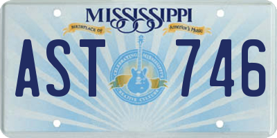 MS license plate AST746