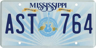 MS license plate AST764