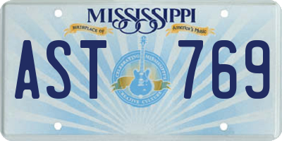 MS license plate AST769
