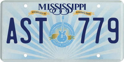 MS license plate AST779