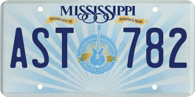 MS license plate AST782
