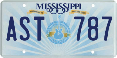 MS license plate AST787