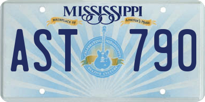 MS license plate AST790
