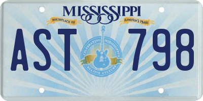 MS license plate AST798