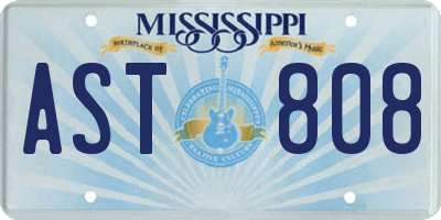MS license plate AST808