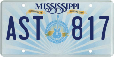 MS license plate AST817
