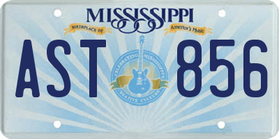 MS license plate AST856