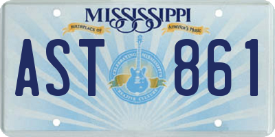 MS license plate AST861