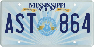 MS license plate AST864