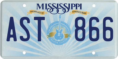 MS license plate AST866
