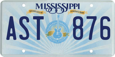 MS license plate AST876