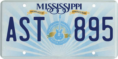 MS license plate AST895