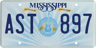 MS license plate AST897