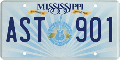 MS license plate AST901