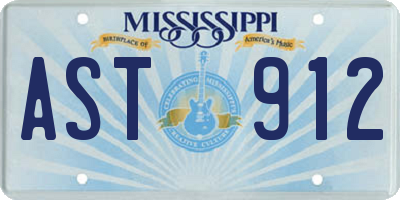 MS license plate AST912