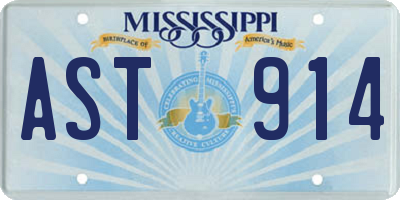 MS license plate AST914