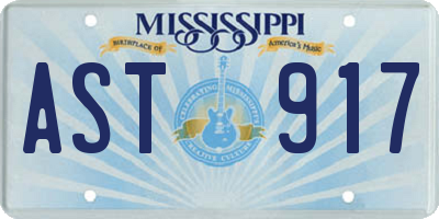 MS license plate AST917