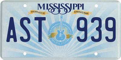 MS license plate AST939