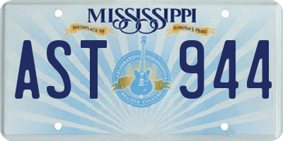 MS license plate AST944