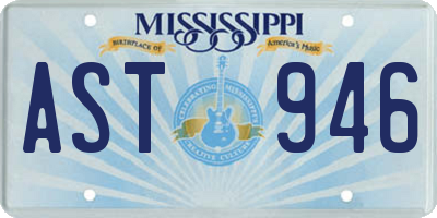 MS license plate AST946