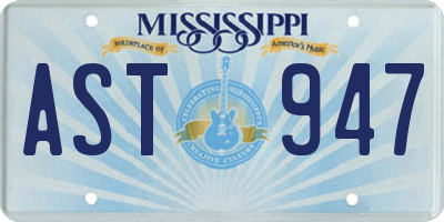 MS license plate AST947