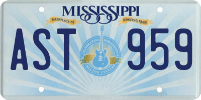 MS license plate AST959