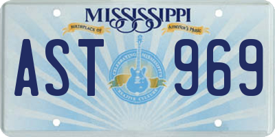 MS license plate AST969