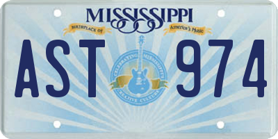 MS license plate AST974