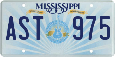 MS license plate AST975