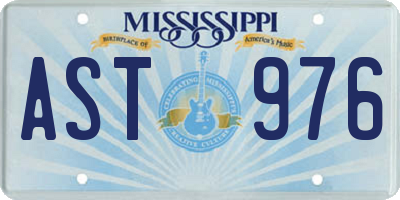 MS license plate AST976