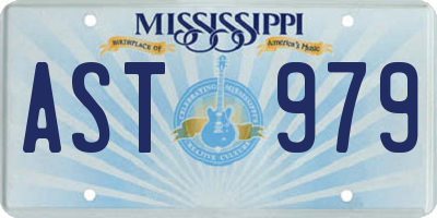 MS license plate AST979