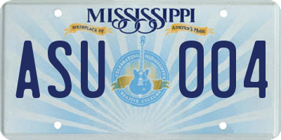 MS license plate ASU004