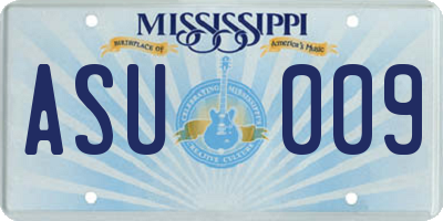 MS license plate ASU009