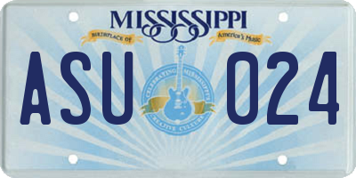 MS license plate ASU024
