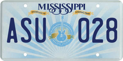 MS license plate ASU028