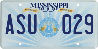MS license plate ASU029