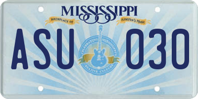 MS license plate ASU030